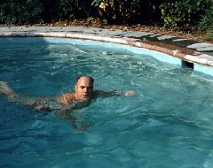 S0048 Frank Bale in his swimming pool in Los Angeles CA
